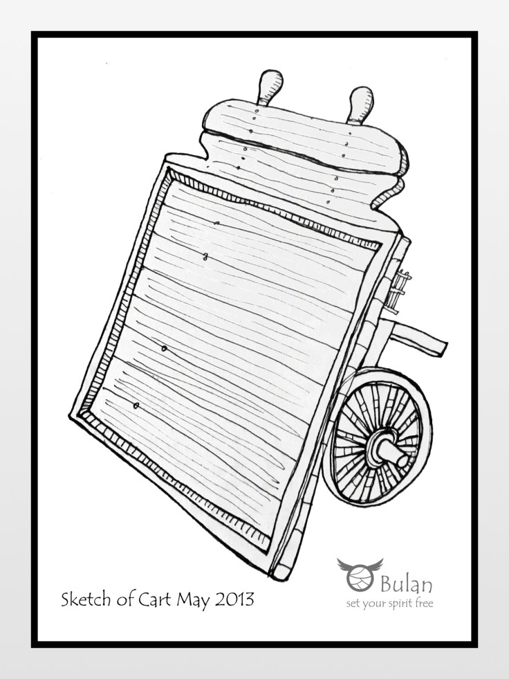 Sketch of wooden cart