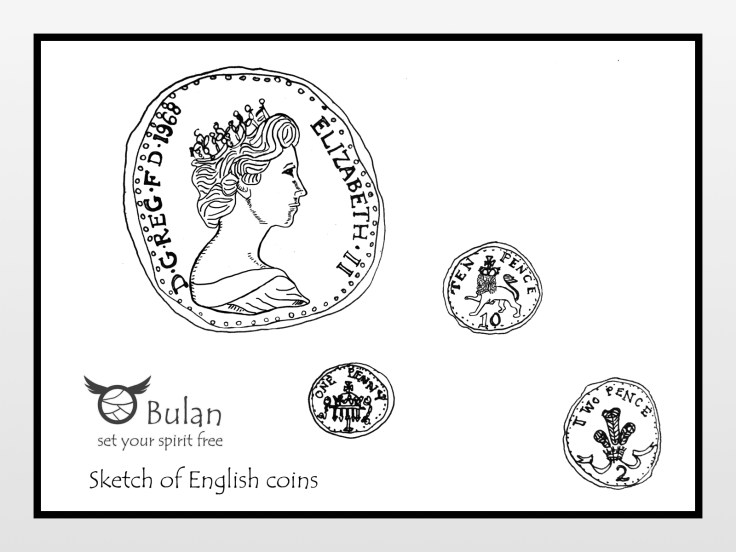 sketch of coins