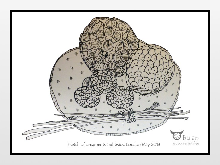 Sketch of Ornaments and twigs