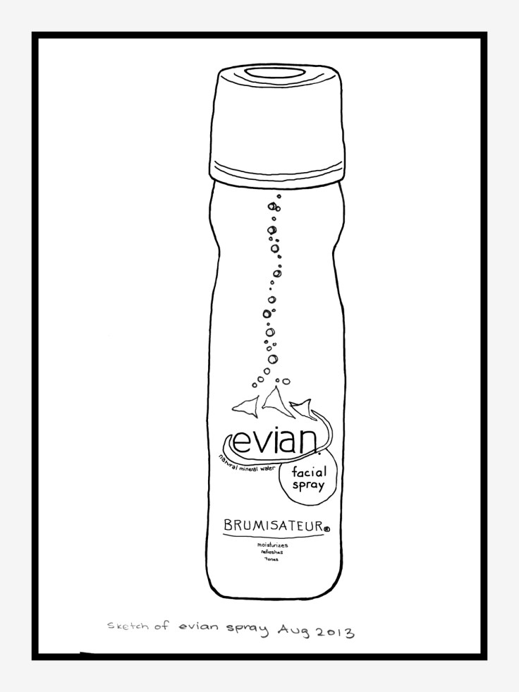 Sketch of Evian spray