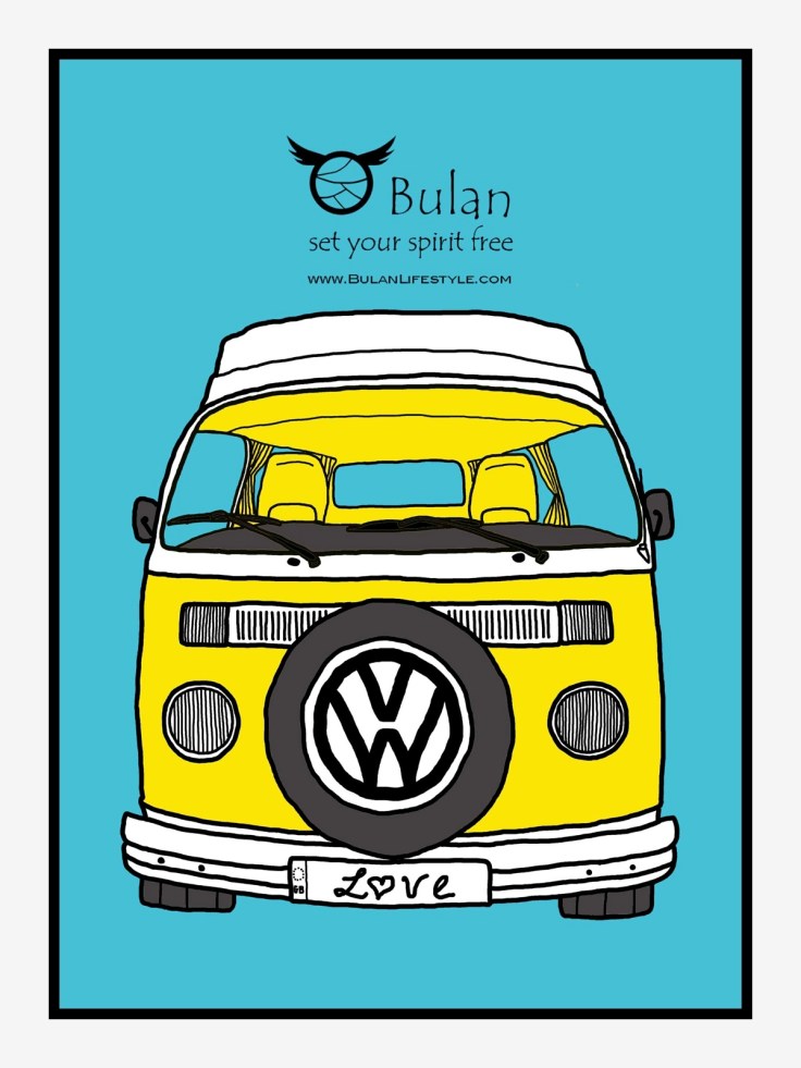 VW Camper caravan in colour