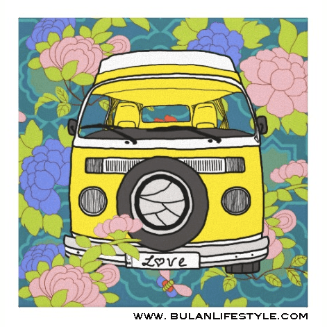 Charlie the camper caravan and peonies