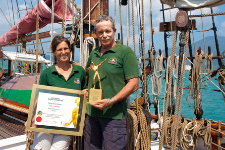 Shane & Meggi with the 2010 Asia Pacific Laureate Foundation award for Social Service awarded for humanitarian service to isolated island communities in South East Asia. Photo taken from Vega webiste