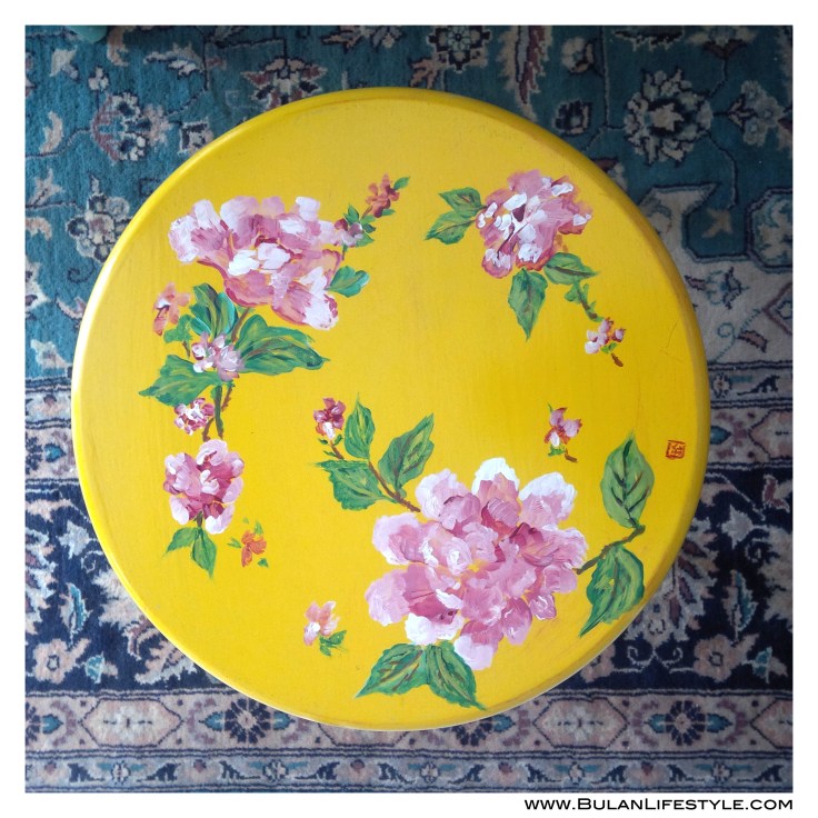 painted peonies chair