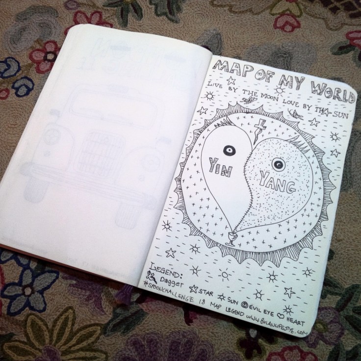 #spoonchallenge daily sketch challenge for Spoonflower Prompt Map Legend