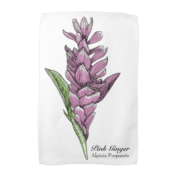 Pink Ginger tea towel