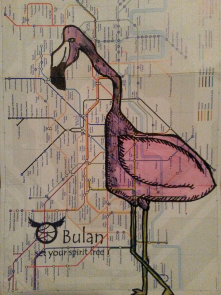 Pink flamingo tube map