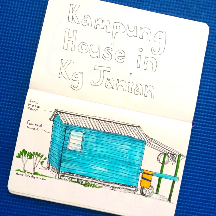 Kampung wooden house sketch