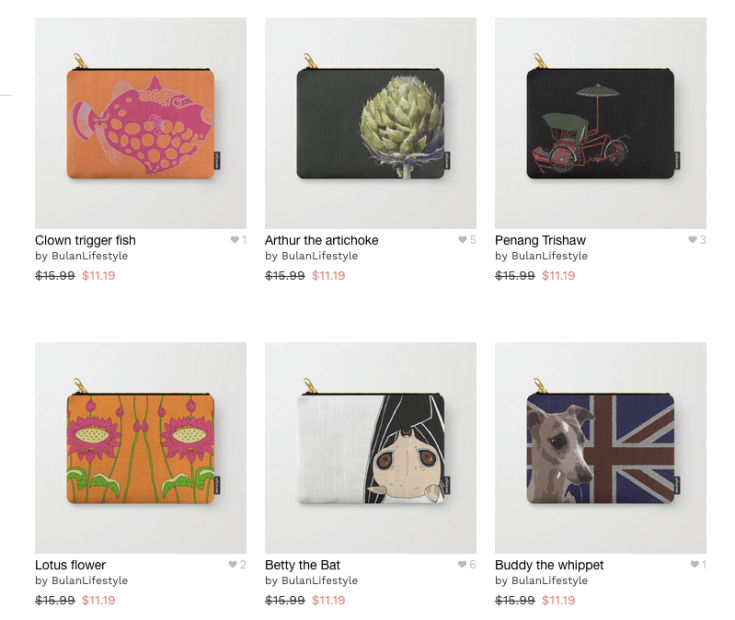 Society 6 pouches