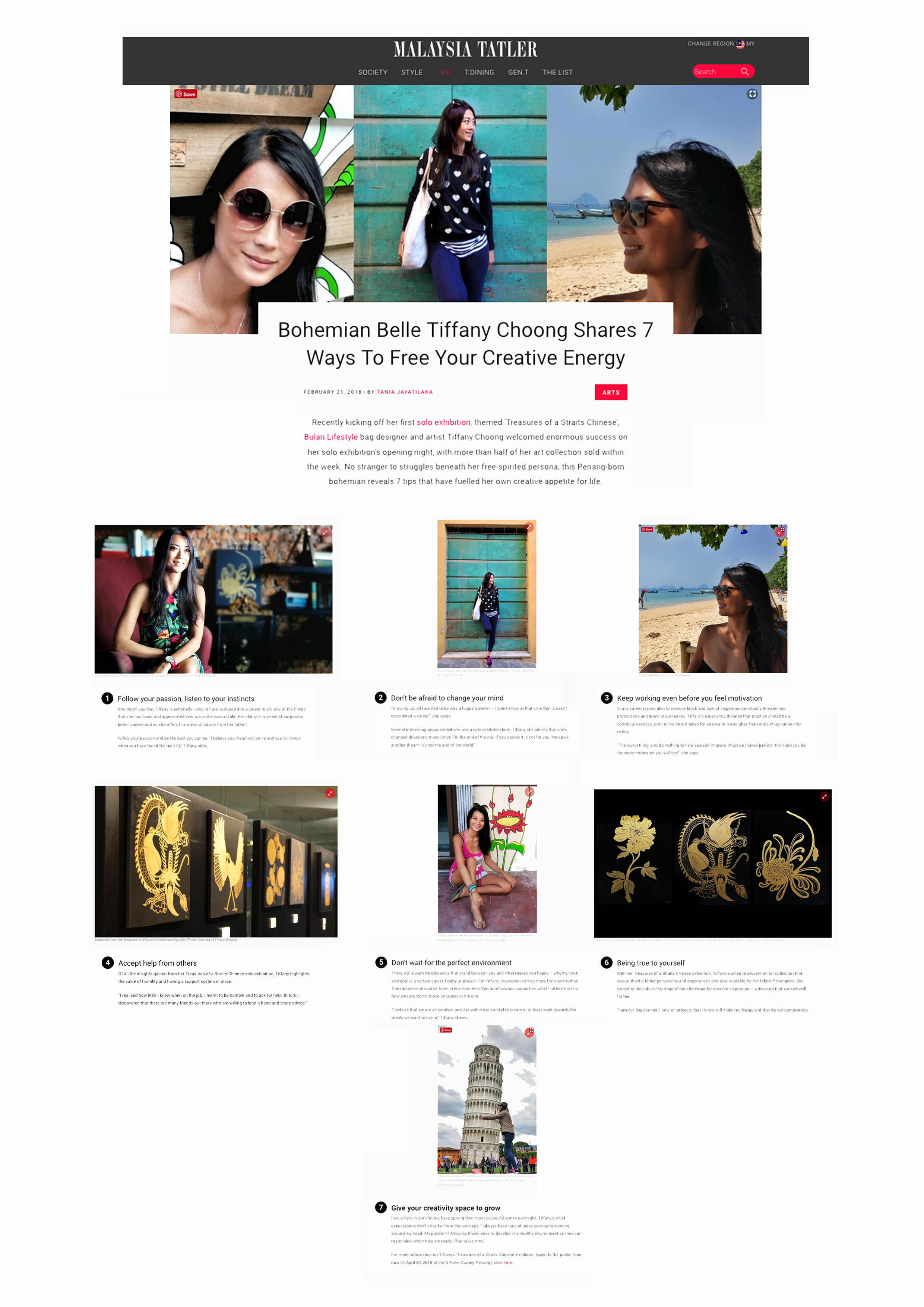 feb 2018 Tatler 7 ways to free your creative energy